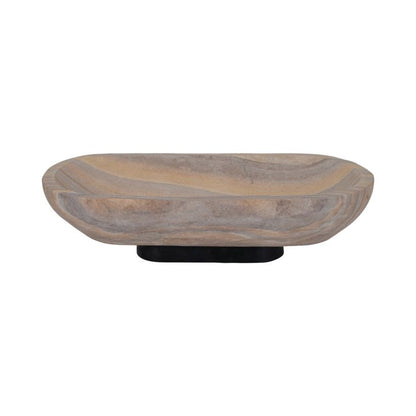 16" PAIGE SANDSTONE BOWL, BEIGE - Decor Addict, LLC