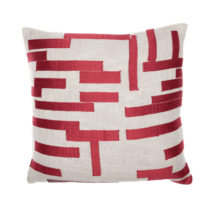 Modern/Contemporary Geometric Hand-Woven Throw Pillow: Ivory / 20" x 20" - Decor Addict, LLC