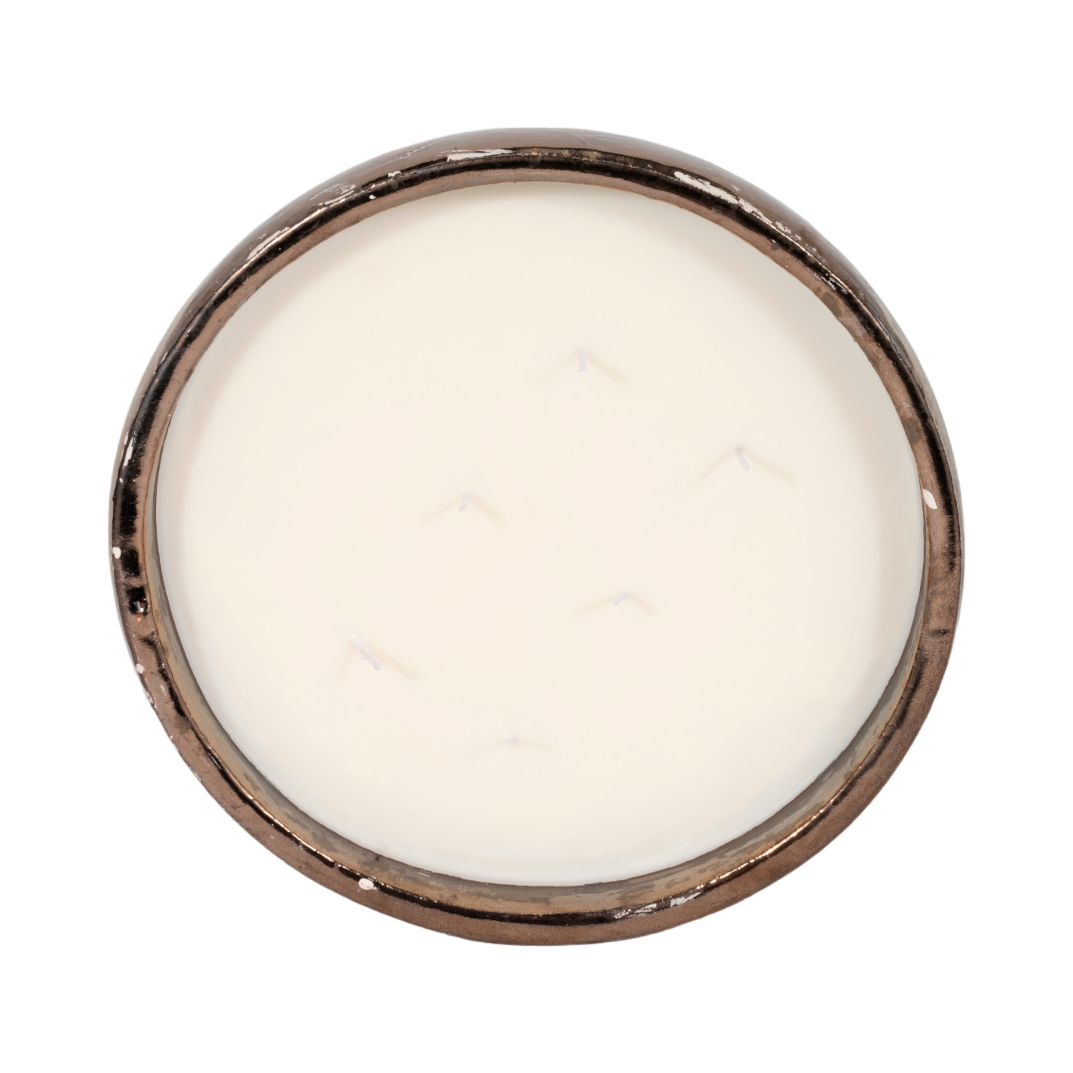 12" 57 Oz Pine Bowl Candle, Grey/gold - Decor Addict, LLC