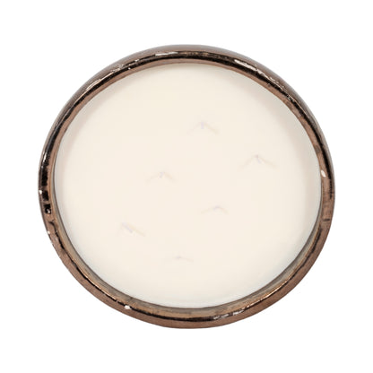 12" 57 Oz Pine Bowl Candle, Grey/gold - Decor Addict, LLC