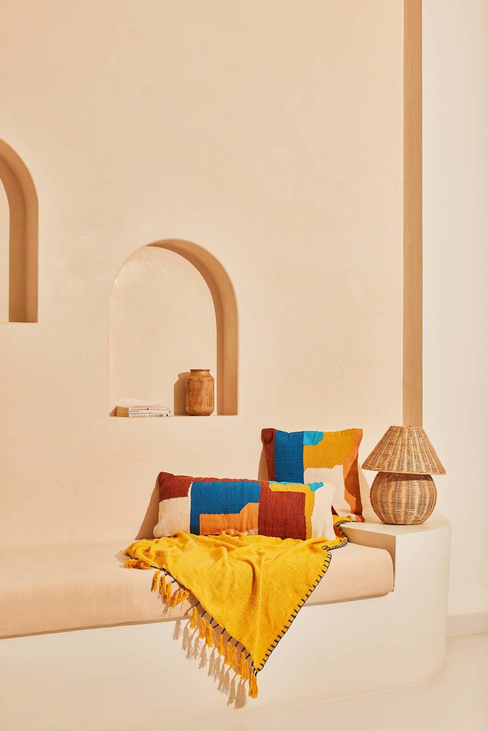 Ladakh Handcrafted Lumbar Pillow, Multi- 12x30 Inch: CUSHION COVER WITH INSERT - Decor Addict, LLC