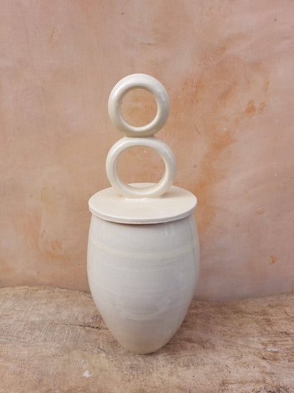White terracotta jar. - Decor Addict, LLC