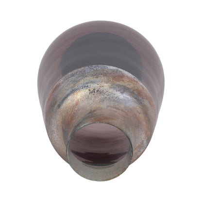 Glass Modern 2-Tone Tapered Body Vase - Gray, 12 in. - Decor Addict, LLC