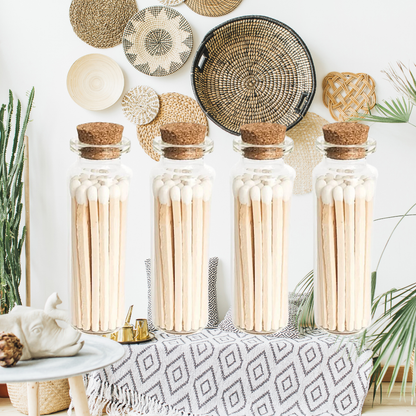 Matches Scented | Incense Match Stick Glass Jar Aromatherapy: VANILLA - Decor Addict, LLC