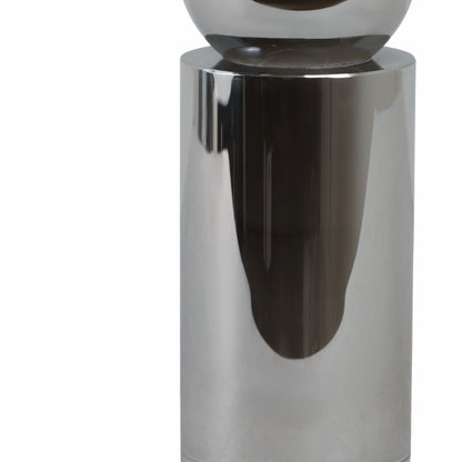 Glass 11"h Pillar Candle Holder, Smoke - Decor Addict, LLC