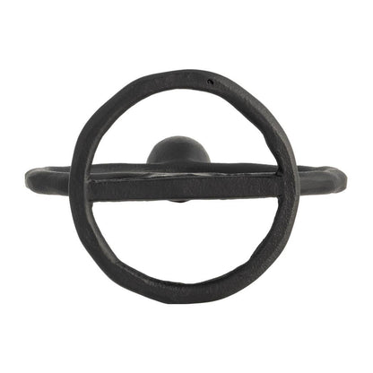 Metal Round Ring Taper Candle Holder - Black, 8 in. - Decor Addict, LLC