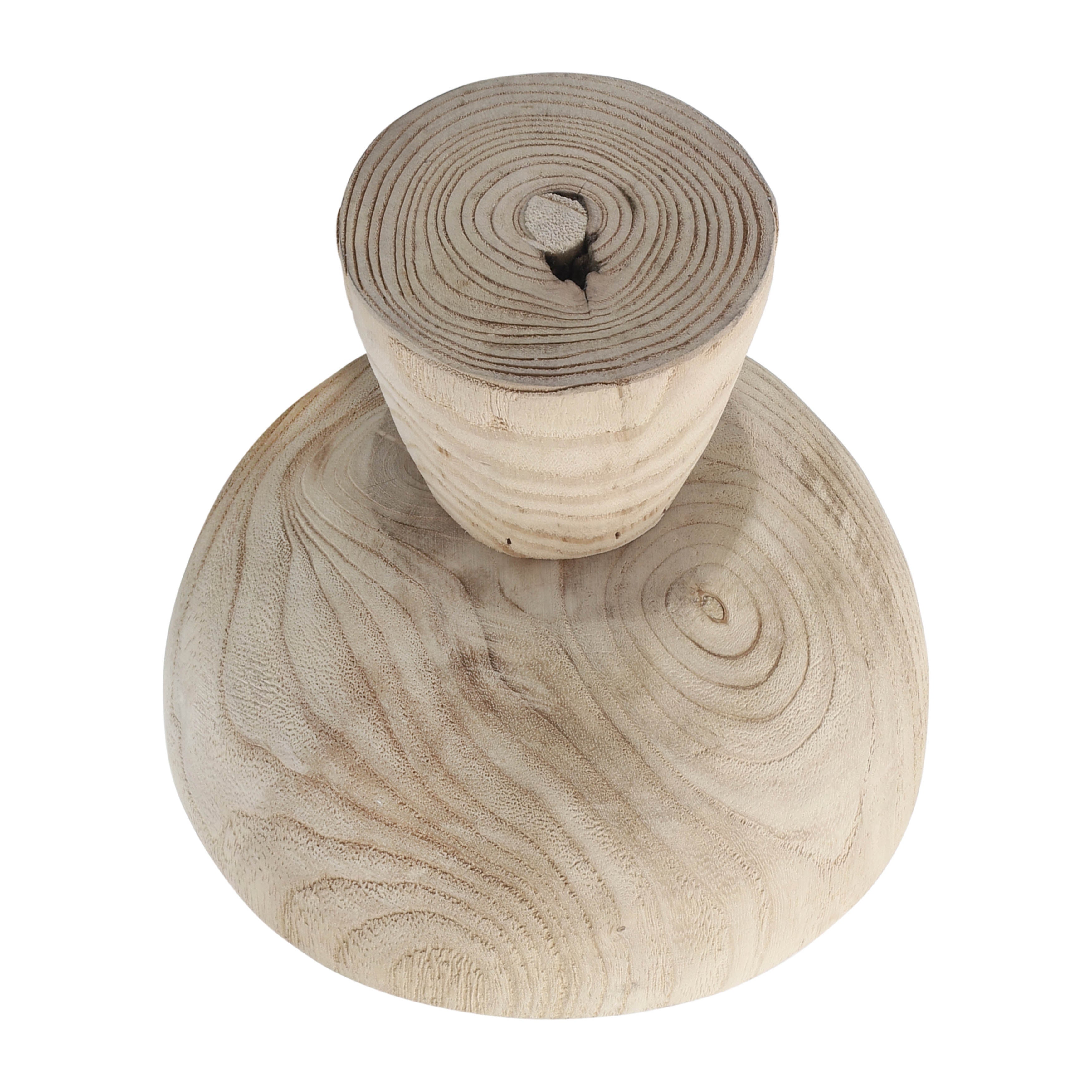 Wood, 8" Bowl W/ Stand, Natural - Decor Addict, LLC