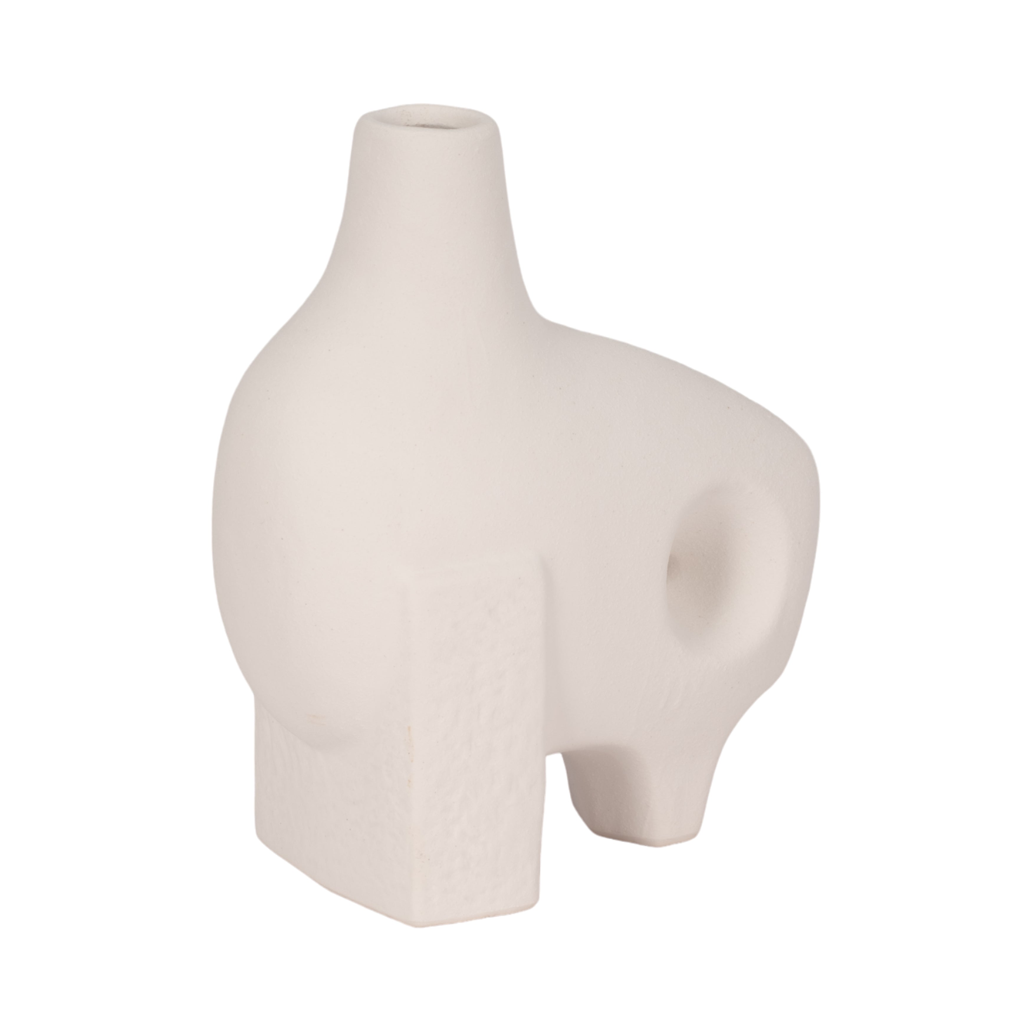 9" Funky Abstract Rough Textured Object, White - Decor Addict, LLC