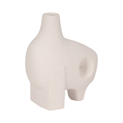 9" Funky Abstract Rough Textured Object, White - Decor Addict, LLC