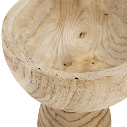 Wood, 8" Bowl W/ Stand, Natural - Decor Addict, LLC