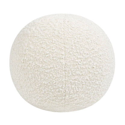Luna 12" Round Sphere Accent Ball Throw Pillow: Ivory White