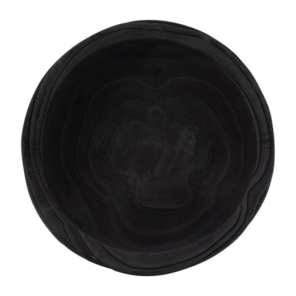 Wood, 8" Bowl W/ Stand, Black - Decor Addict, LLC
