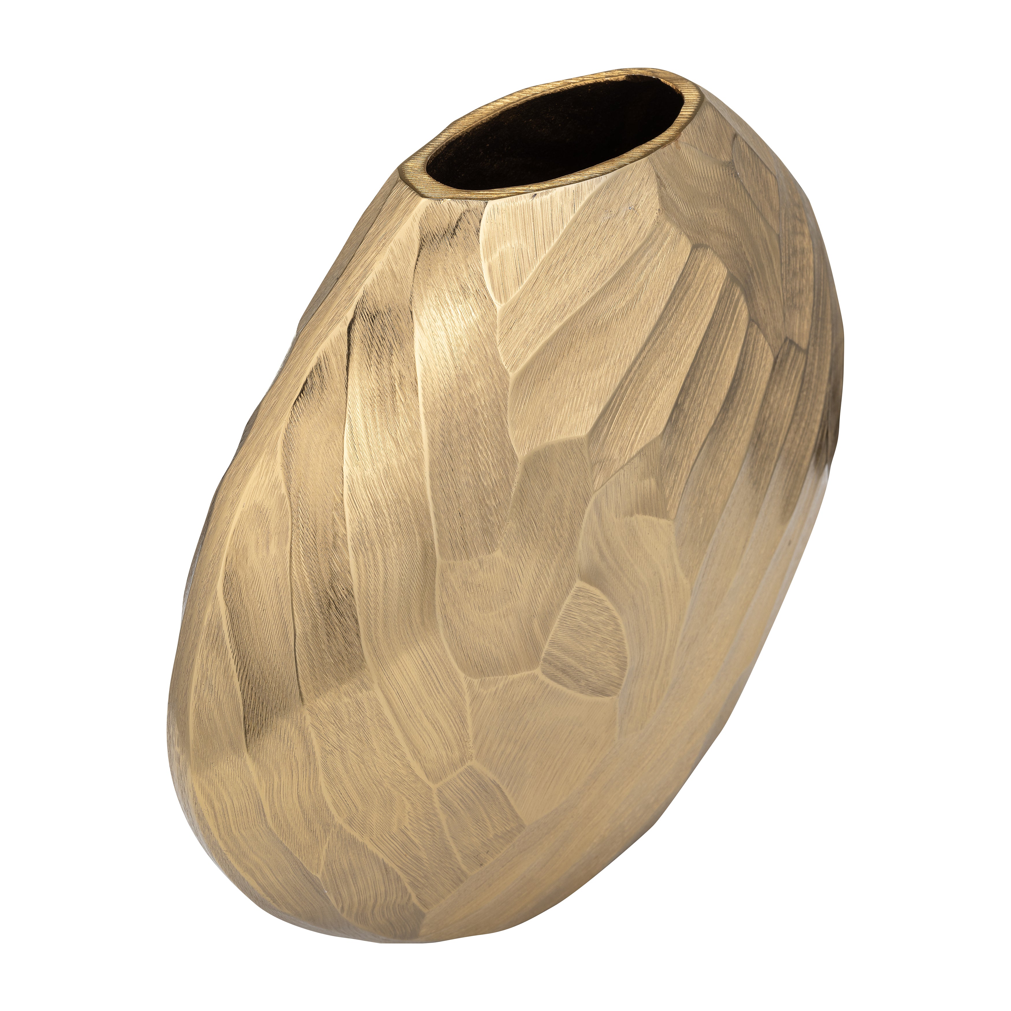 Aluminum 10"h, Hammered Vase, Champagne - Decor Addict, LLC