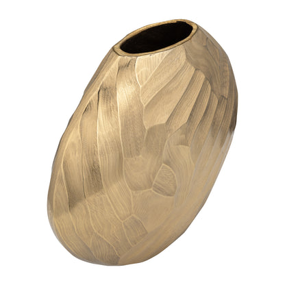 Aluminum 10"h, Hammered Vase, Champagne - Decor Addict, LLC