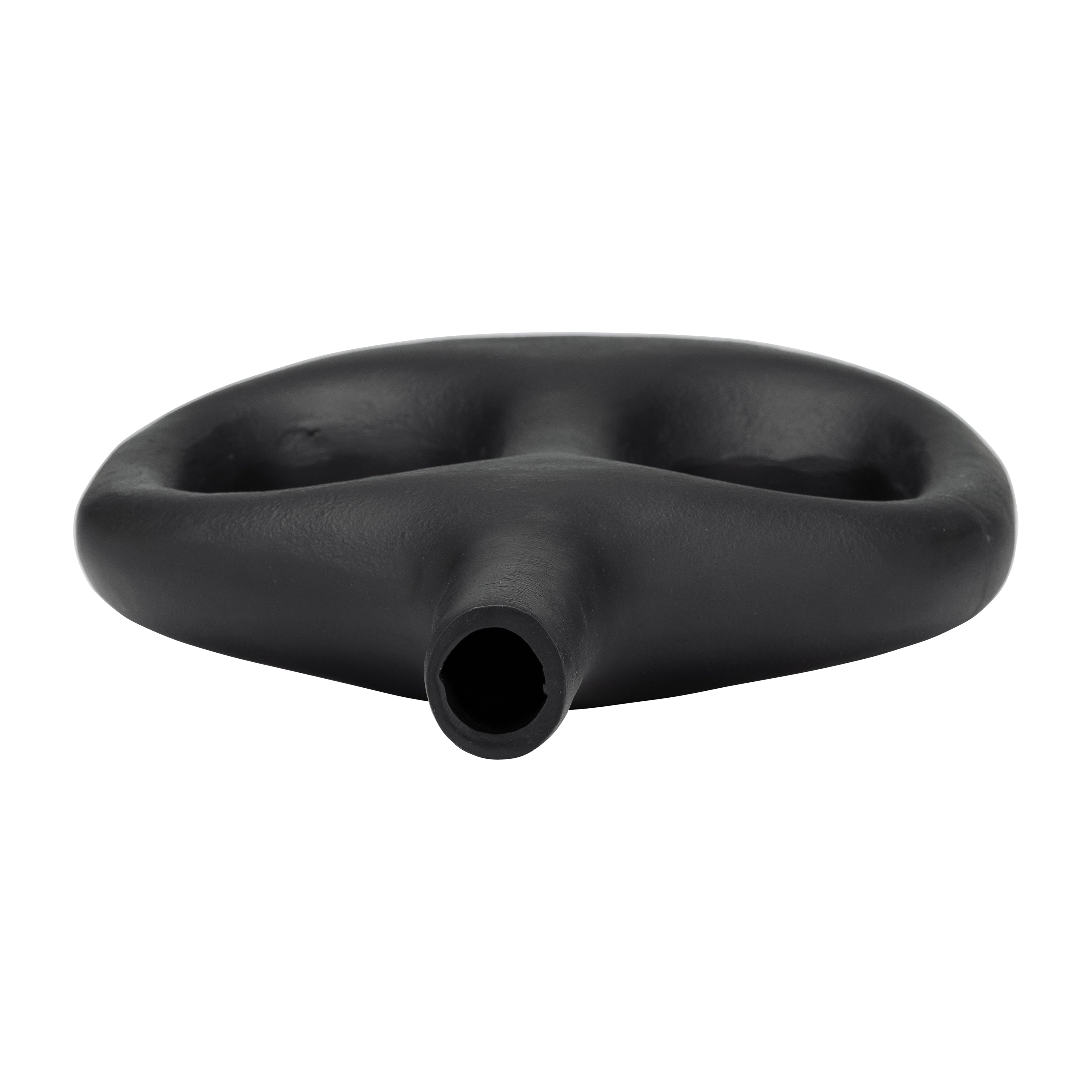 Metal,15", Hollow Handles Vase,black - Decor Addict, LLC