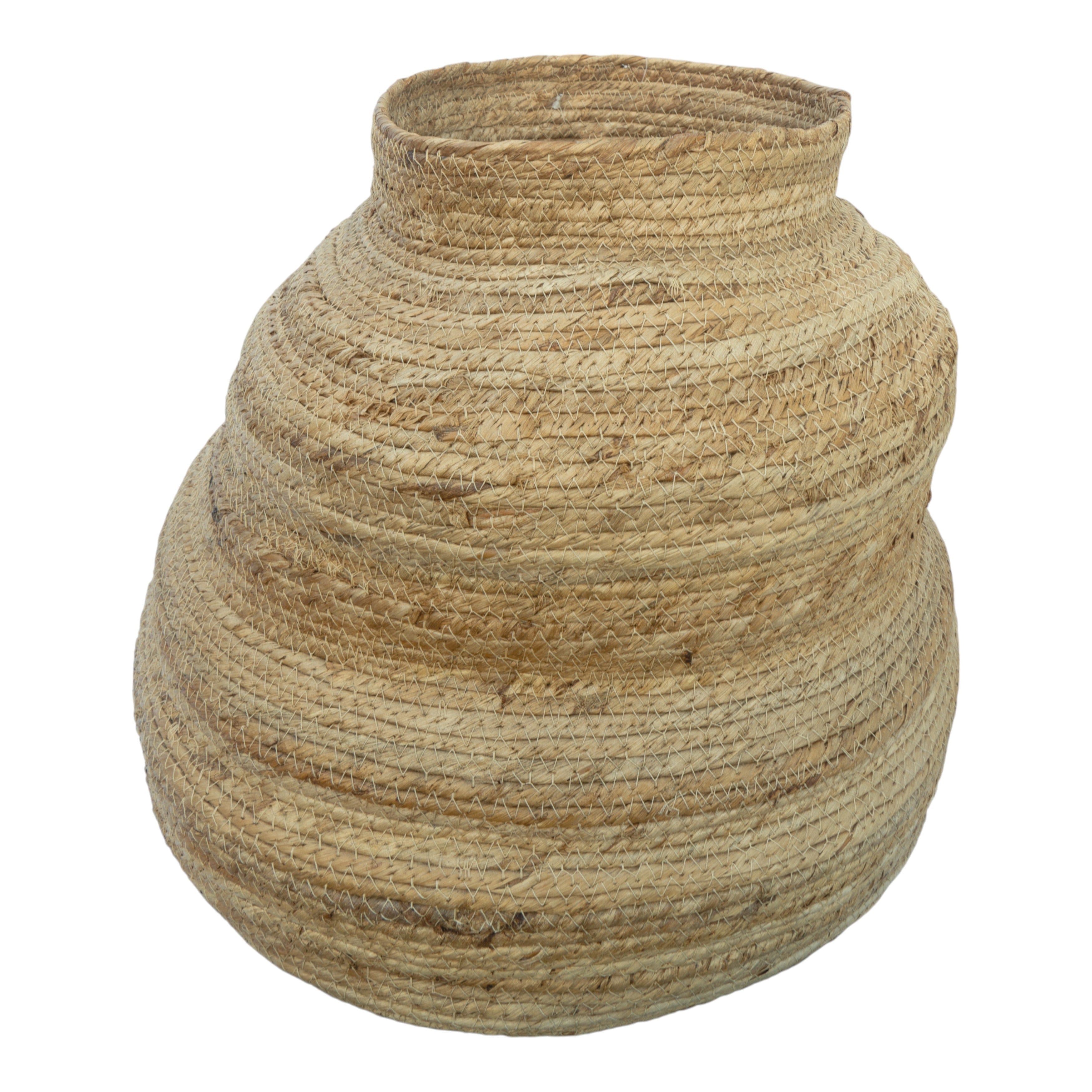 16x15" Curvy Banana Leaf Vase, Natural - Decor Addict, LLC