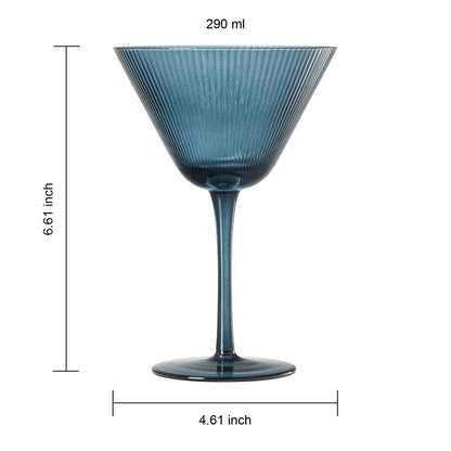Ripple Martini Glasses 10 OZ Cocktail Glassware - Decor Addict, LLC