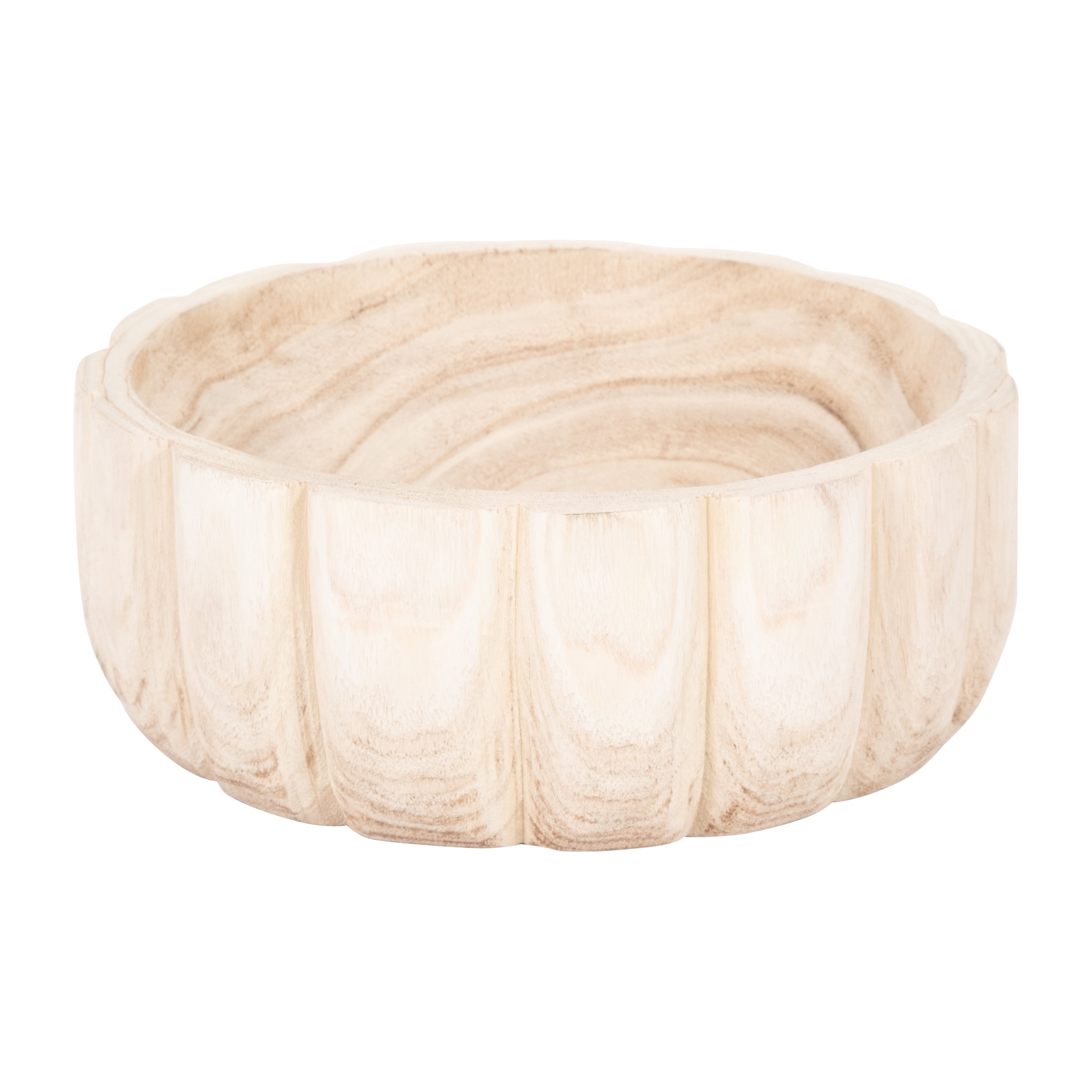 Wood, 9" Scalloped Bowl, Natural - Decor Addict, LLC
