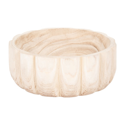 Wood, 9" Scalloped Bowl, Natural - Decor Addict, LLC