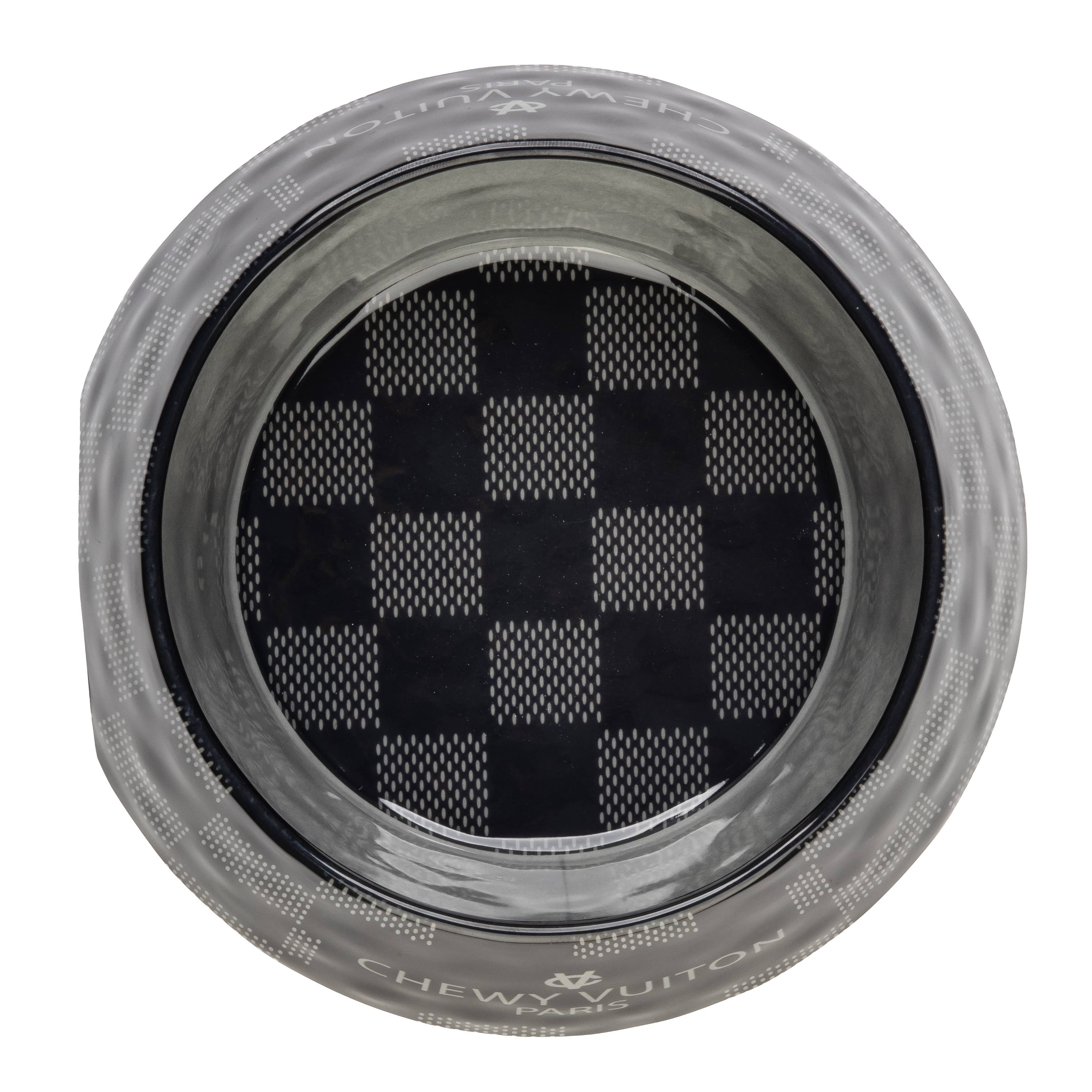 Black Checker Chewy Vuiton Bowl - Decor Addict, LLC