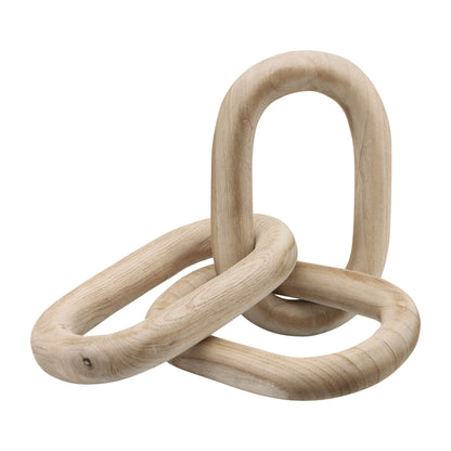 28" 3 Wooden Links, Natural - Decor Addict, LLC