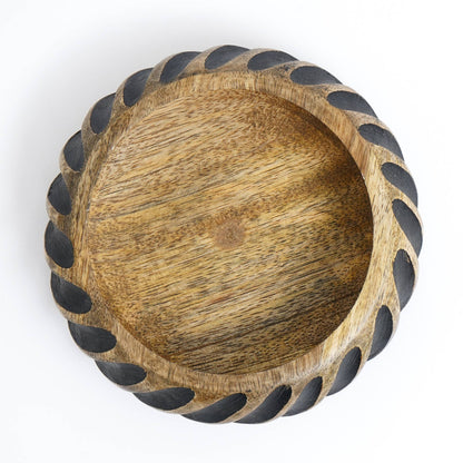 6 Inch Round Decorative Handmade Wooden Bowl - Decor Addict, LLC