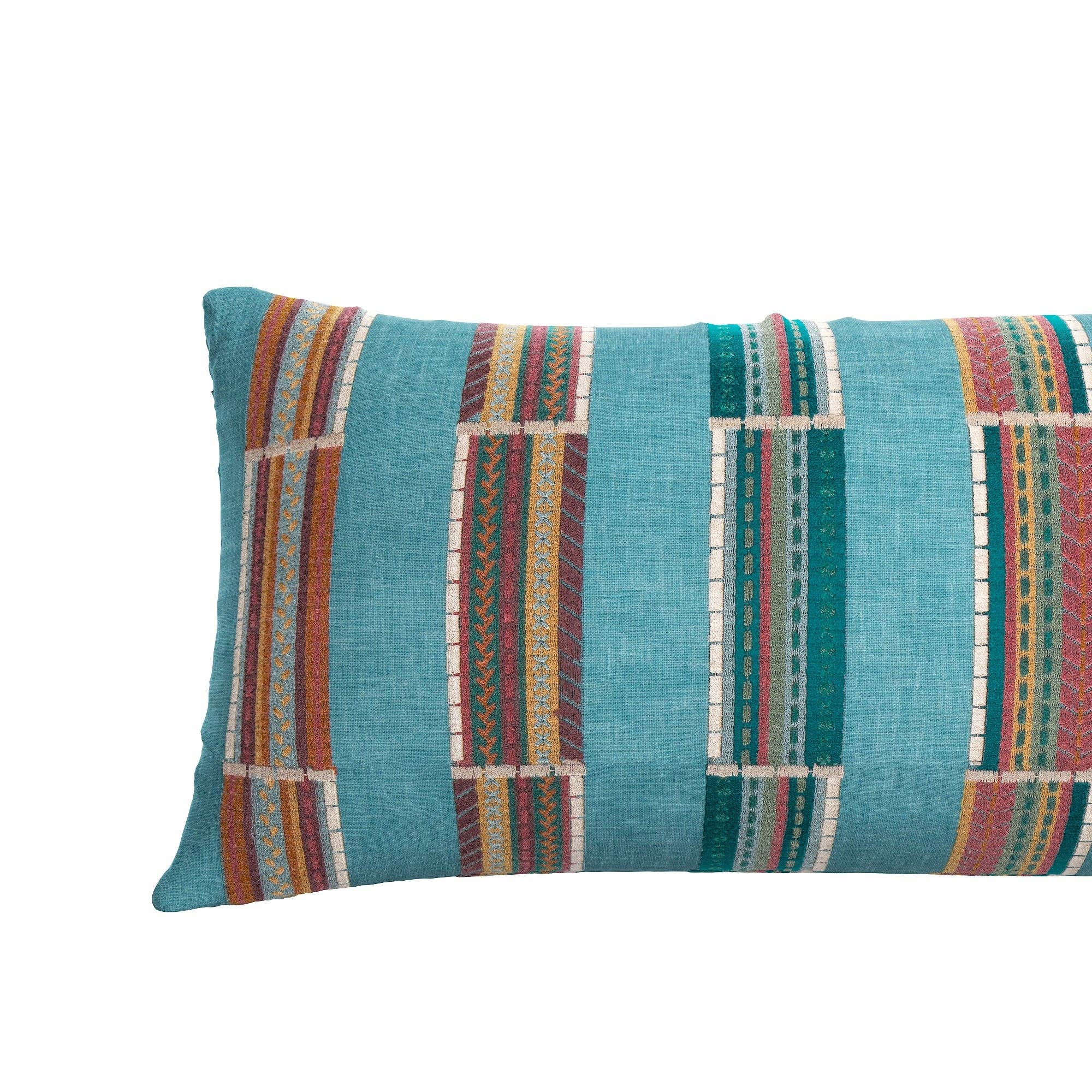 Totnes Lumbar Pillow: Mardi Gras / 12" x 18" - Decor Addict, LLC