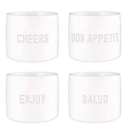 Face To Face Ceramic Napkin Rings - Bon Appetit - Set of 4 - Decor Addict, LLC