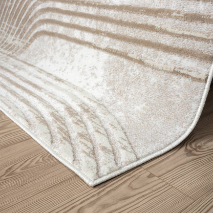 Abani Viva Neutral Cream Mid-Century Modern Area Rug: 2' x 3' - Decor Addict, LLC