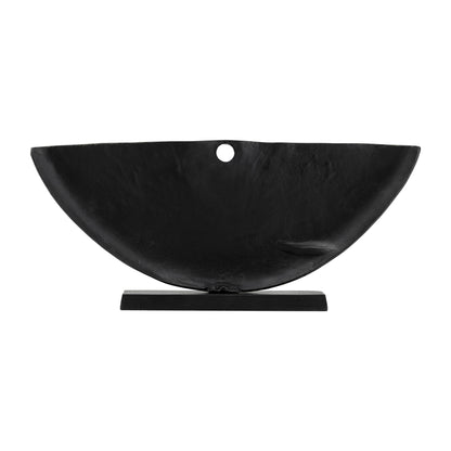 Metal,13"h Corrugated Half Circle Sculpture,ivory - Decor Addict, LLC