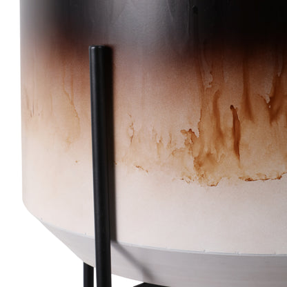 S/2 19/23" Ombre Metal Planters On Stands, Brown K - Decor Addict, LLC