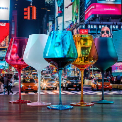 Colors of New York City, Wine Glassware | 5 Set, 20 OZ - Decor Addict, LLC