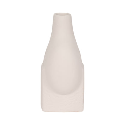 9" Funky Abstract Rough Textured Object, White - Decor Addict, LLC