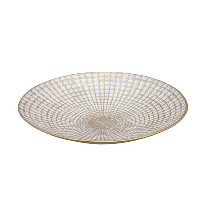 S/2 Metal 18/21" Round Plates, Ivory/champagne - Decor Addict, LLC