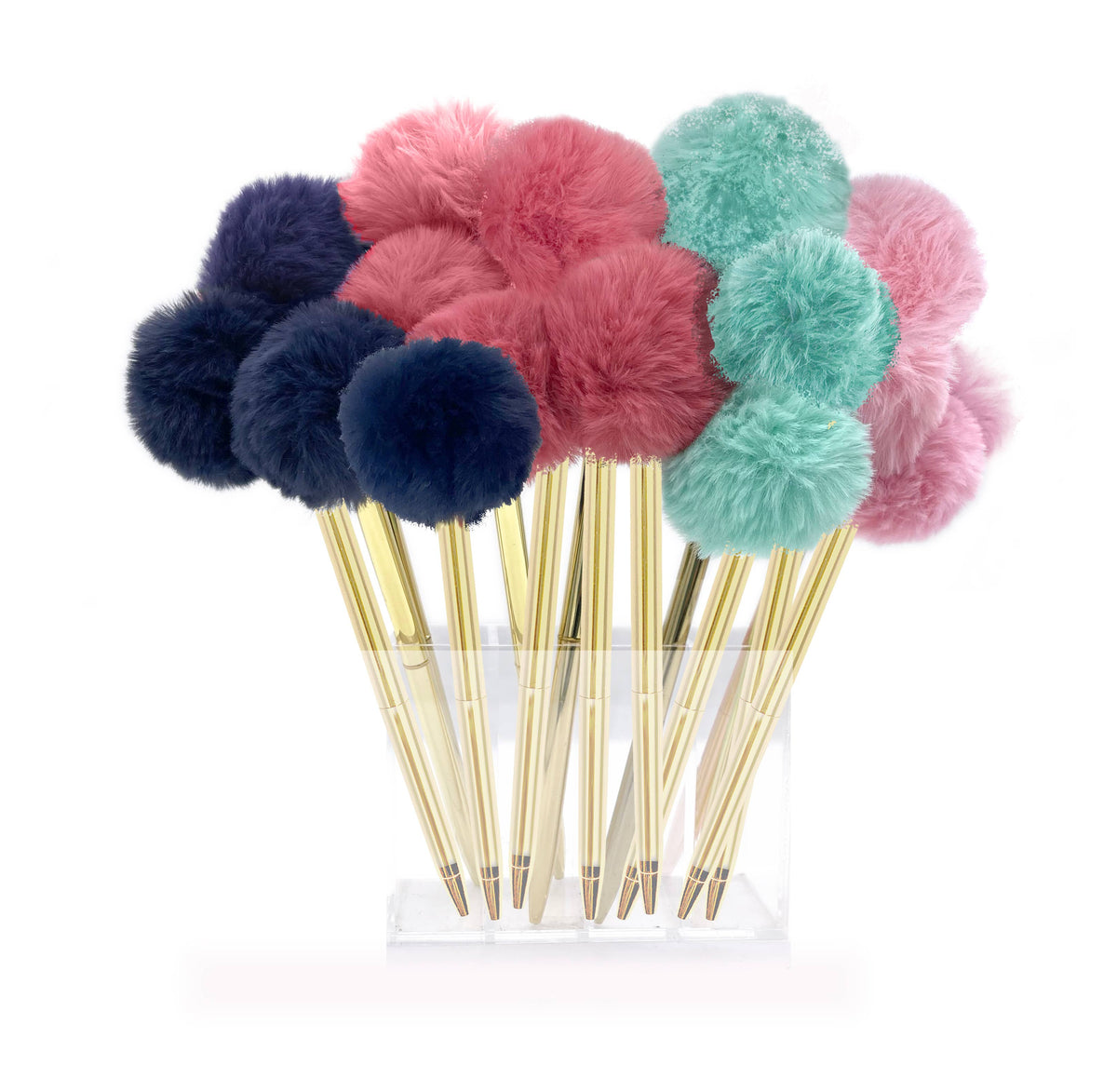 PLUSHEST POM POM PEN - NAVY SET OF 5