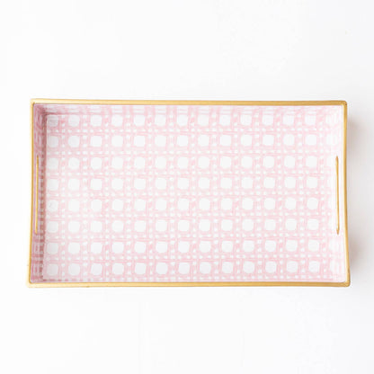Pink Cane Vanity Tray - Decor Addict, LLC