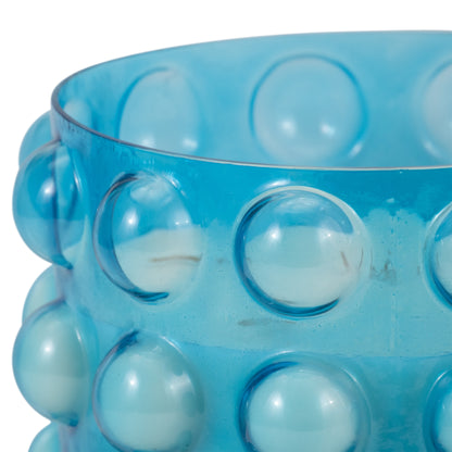 Glass, 9" 102 Oz Bubble Candle, Blue - Decor Addict, LLC