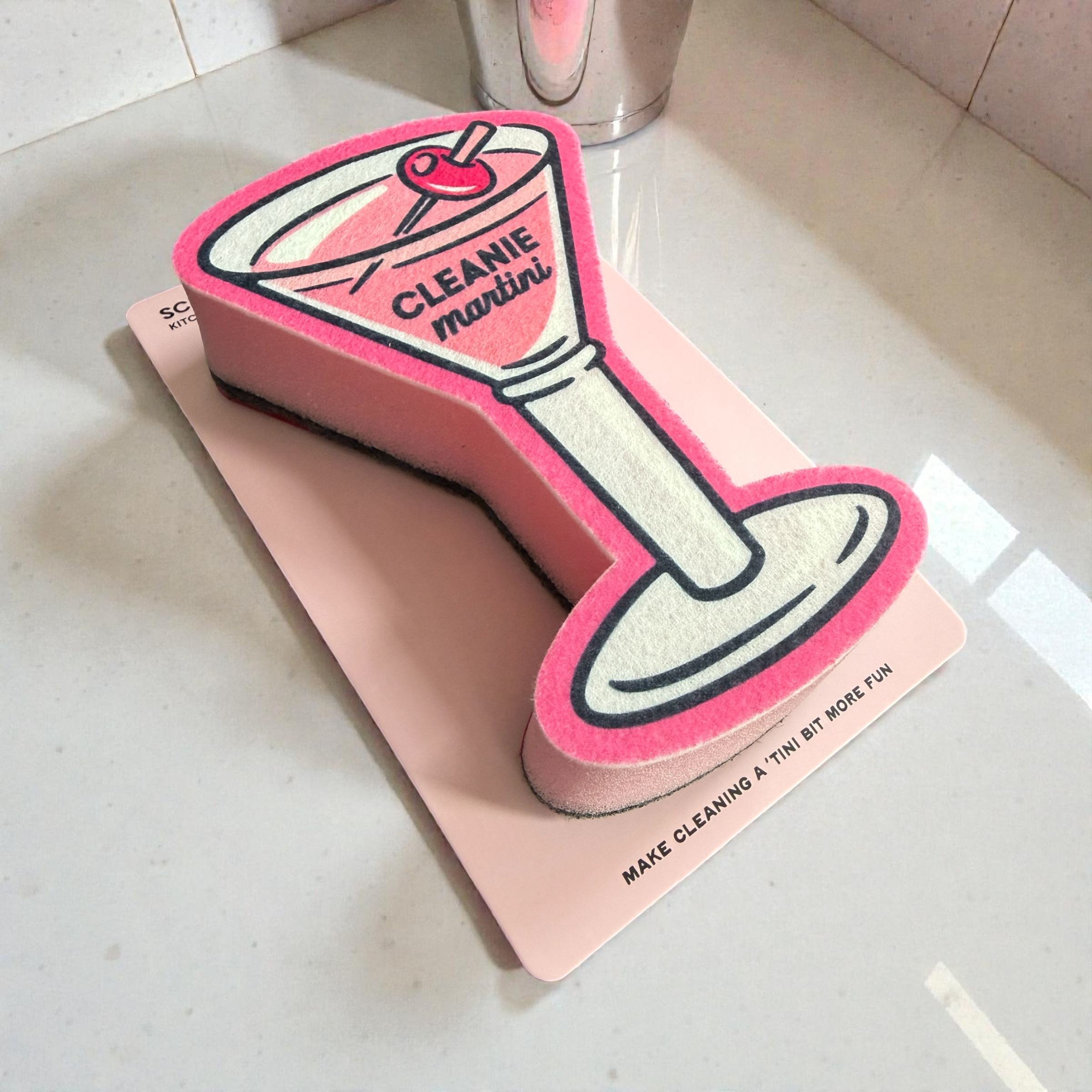Martini Scrubbly Sponge - Cleanie: Pink