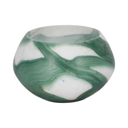 11" Ebb & Flow Bowl, Green/clear - Decor Addict, LLC