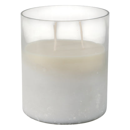7x6" 65 Oz Jasmine Frosted Glass Candle, Clear - Decor Addict, LLC
