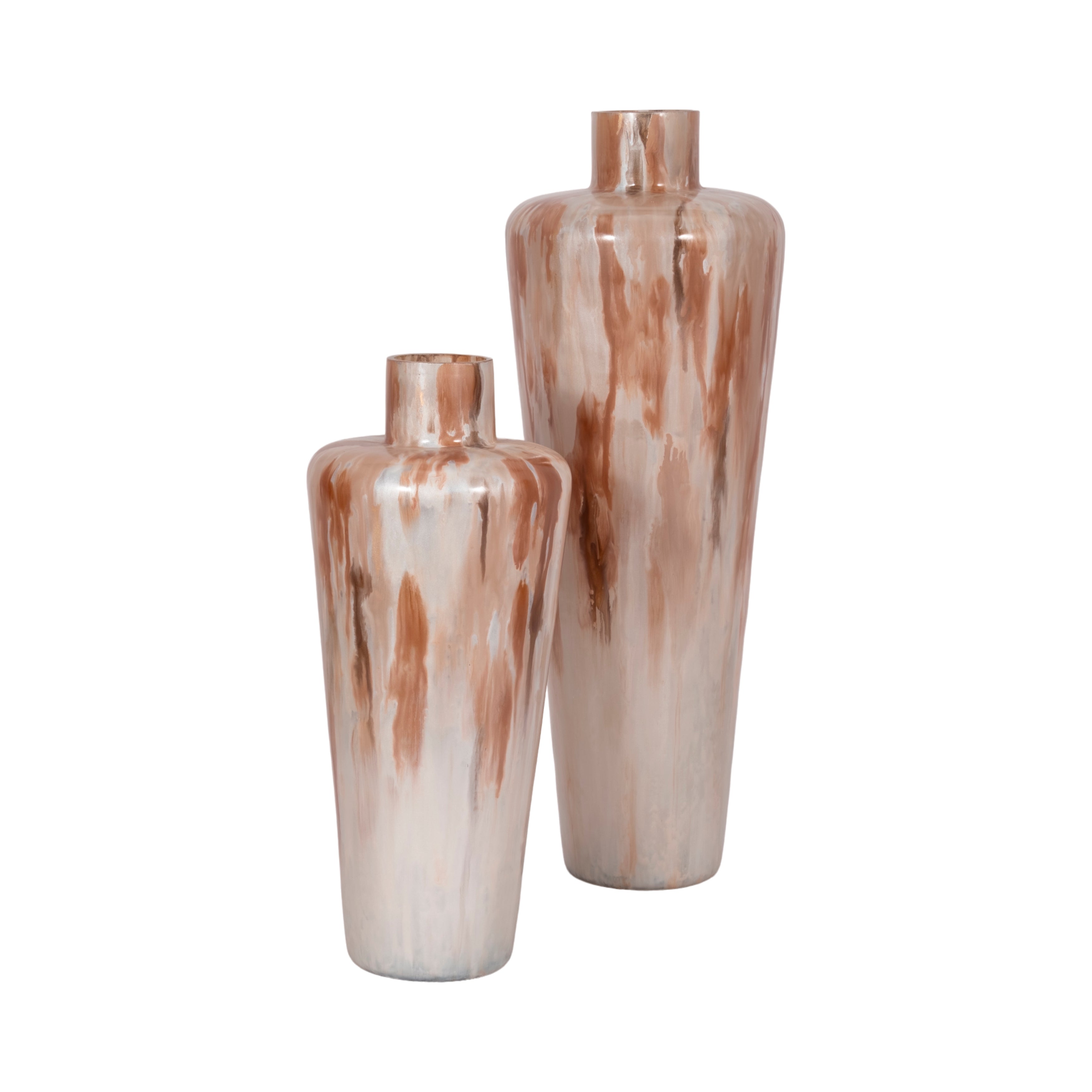 17" Nude Drip Finish Glass Floor Vase - Thumbnail 4