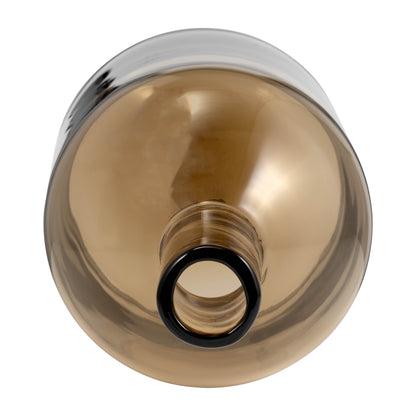 Glass, 17" Bottle W/ Stopper Taupe - Decor Addict, LLC