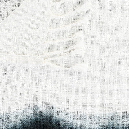 Shibori Slab Throw Blanket with Fringe: Angel Blue - Decor Addict, LLC