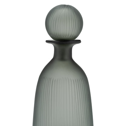 Glass, 17"h Vase W/ Lid, Green/smoke - Decor Addict, LLC