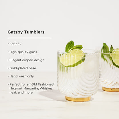 Gatsby Tumblers Set of 2 - Decor Addict, LLC