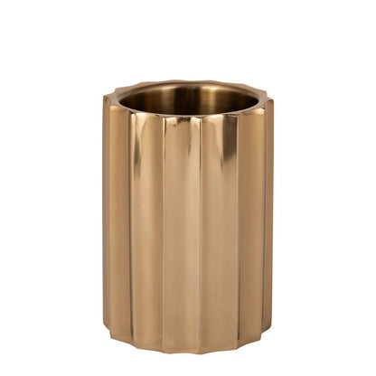 Gold Steel Ice Bucket Large Double Wall: Gold / STEEL - Decor Addict, LLC