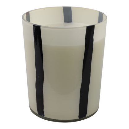 7x9" 105 Oz Red Currant & Oak  Candle, White/black - Decor Addict, LLC