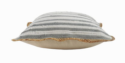 Riley Gray Striped Cotton Blend Throw Pillow, Set of 2 - Decor Addict, LLC