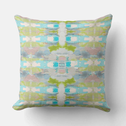 Ava Decorative Abstract Art Throw Pillow Green Blue Mauve: 18x18 / Wihout Insert - Decor Addict, LLC