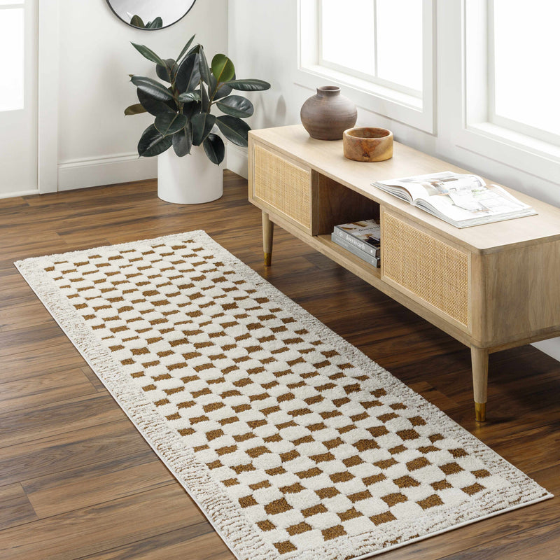 Leryn Brown&White Checkered Rug - Decor Addict, LLC